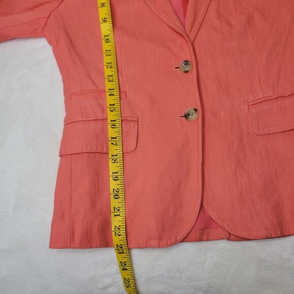 J Crew Schoolboy Structured Blazer Womens Size 2 Coral fully Lined Spring Preppy - Picture 13 of 16